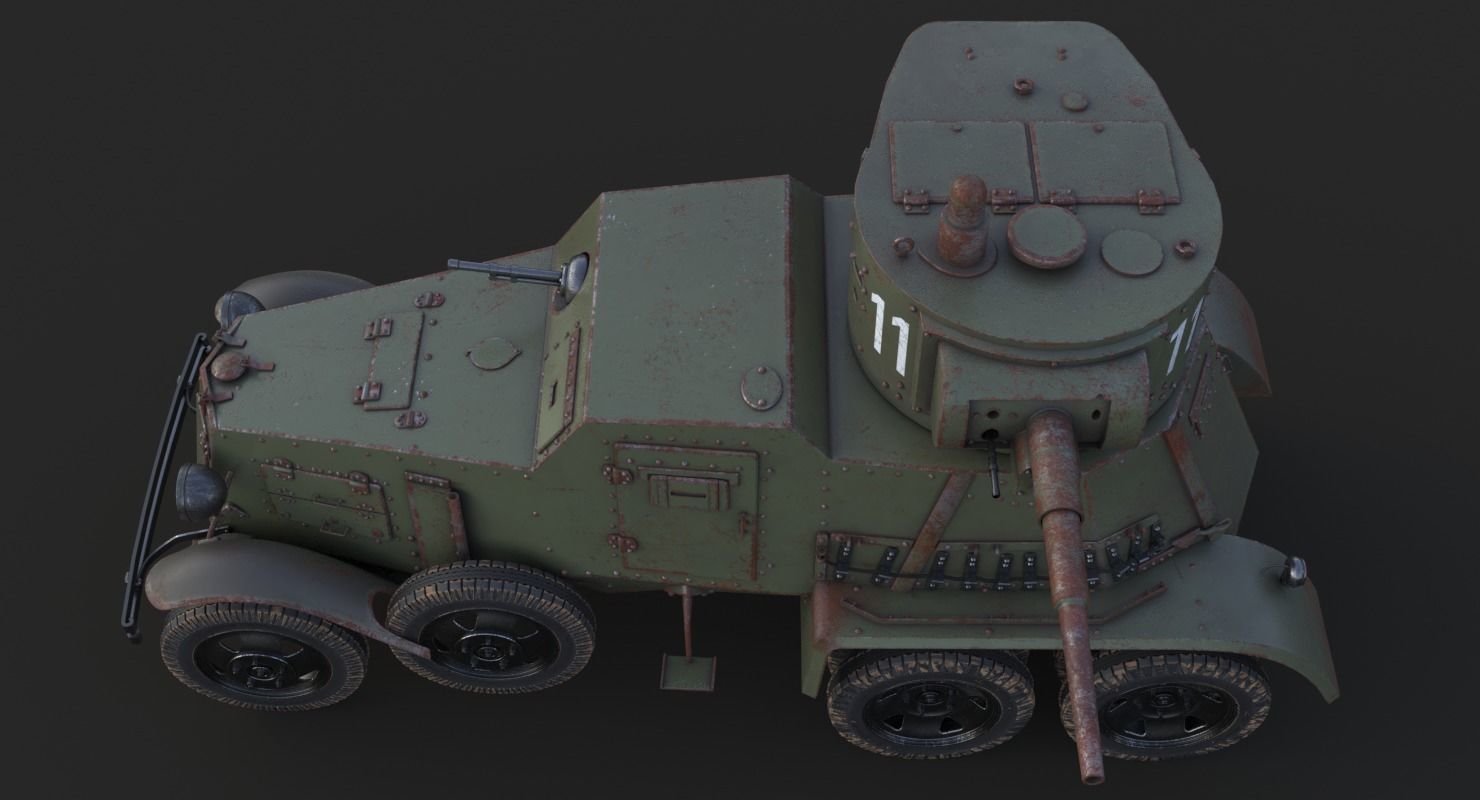 BA 6 Armored Car  Vray  3D model_19