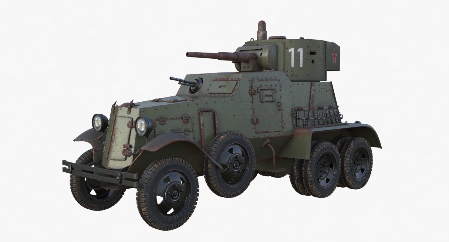 BA 6 Armored Car  Vray  3D model_36