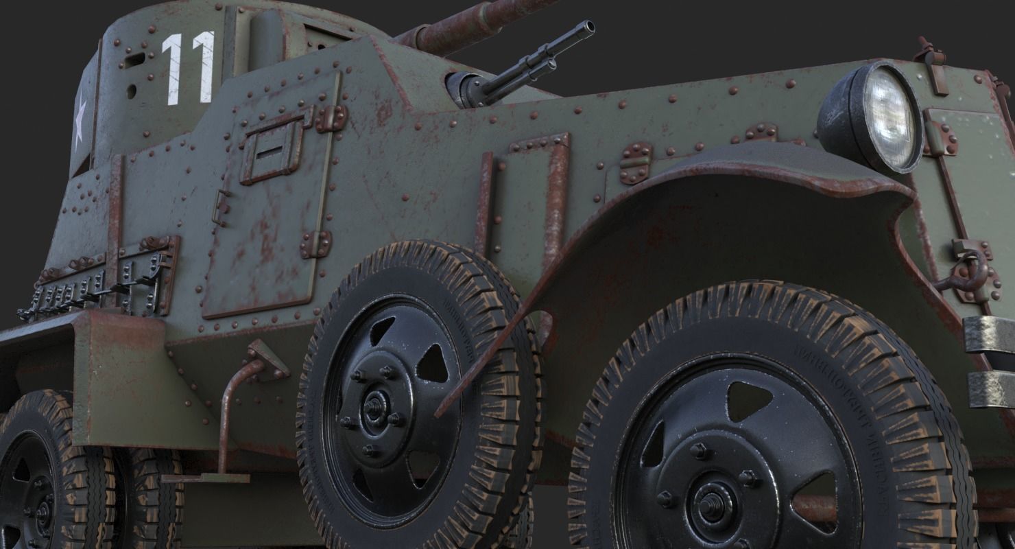 BA 6 Armored Car  Vray  3D model_23