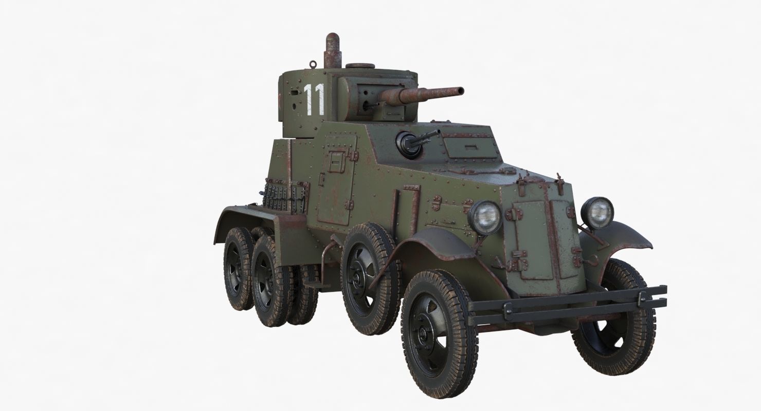 BA 6 Armored Car  Vray  3D model_43