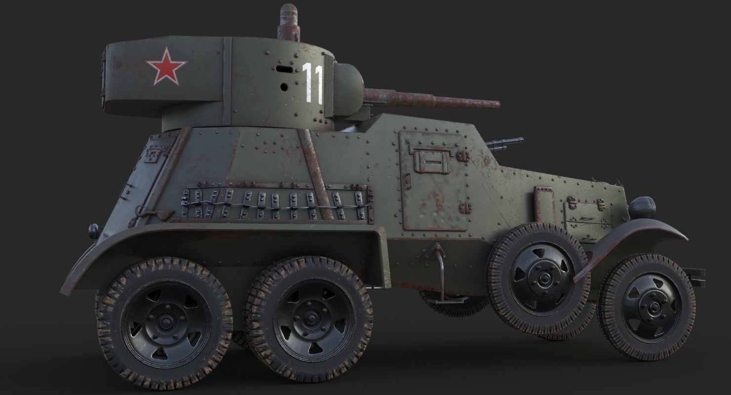 BA 6 Armored Car  Vray  3D model_12