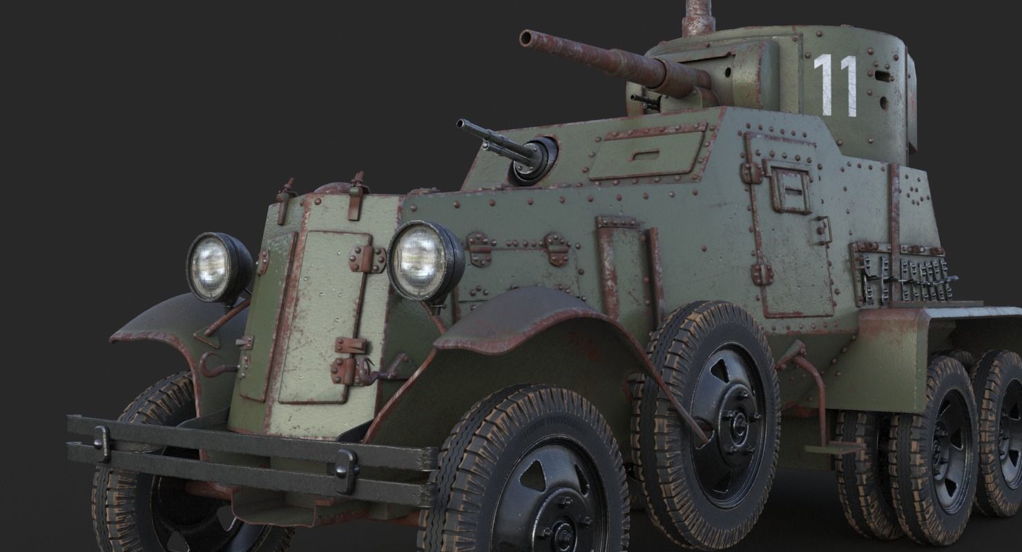 BA 6 Armored Car  Vray  3D model_15