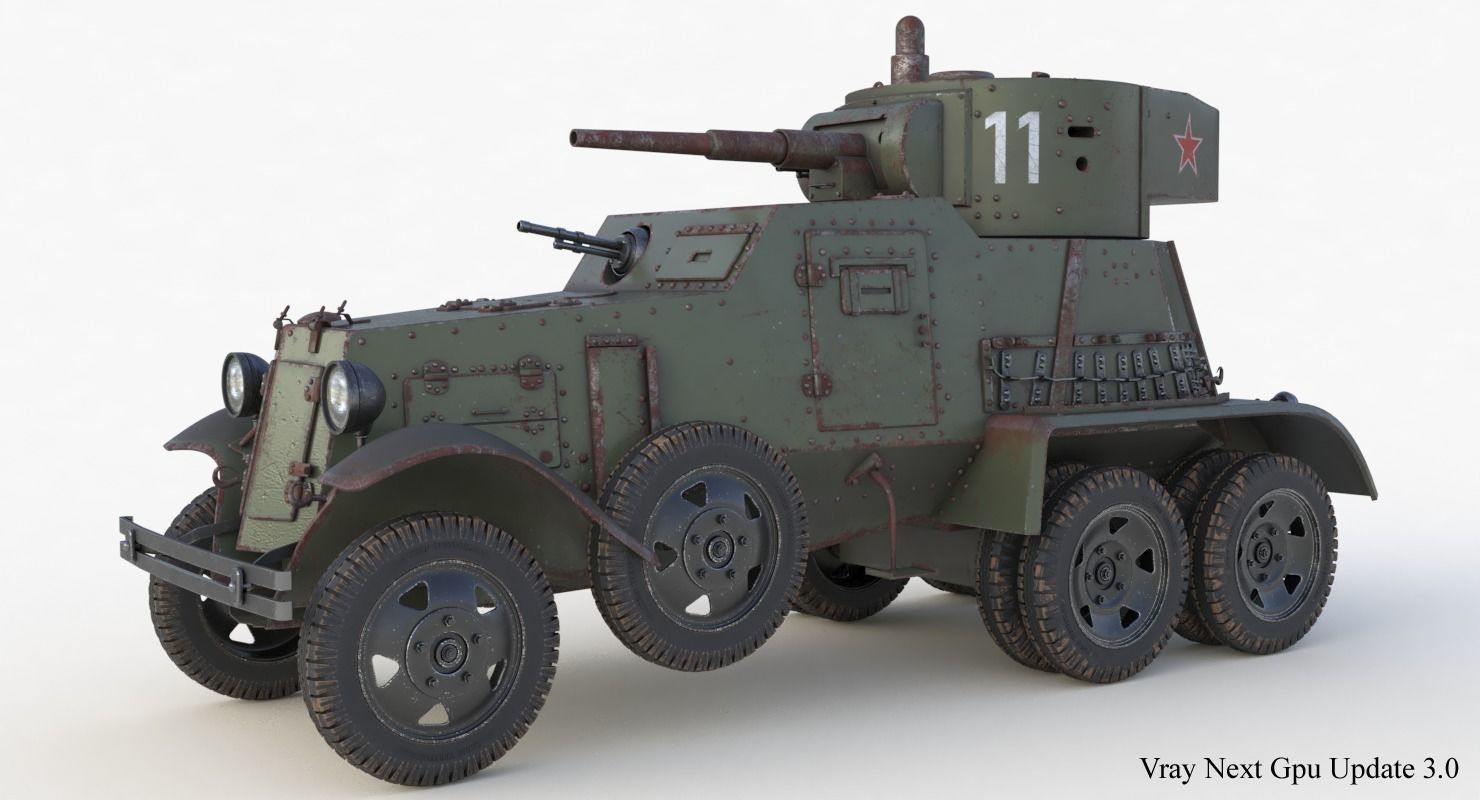BA 6 Armored Car  Vray  3D model_6