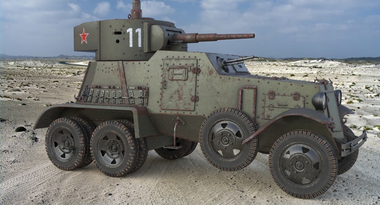 BA 6 Armored Car  Vray  3D model_2