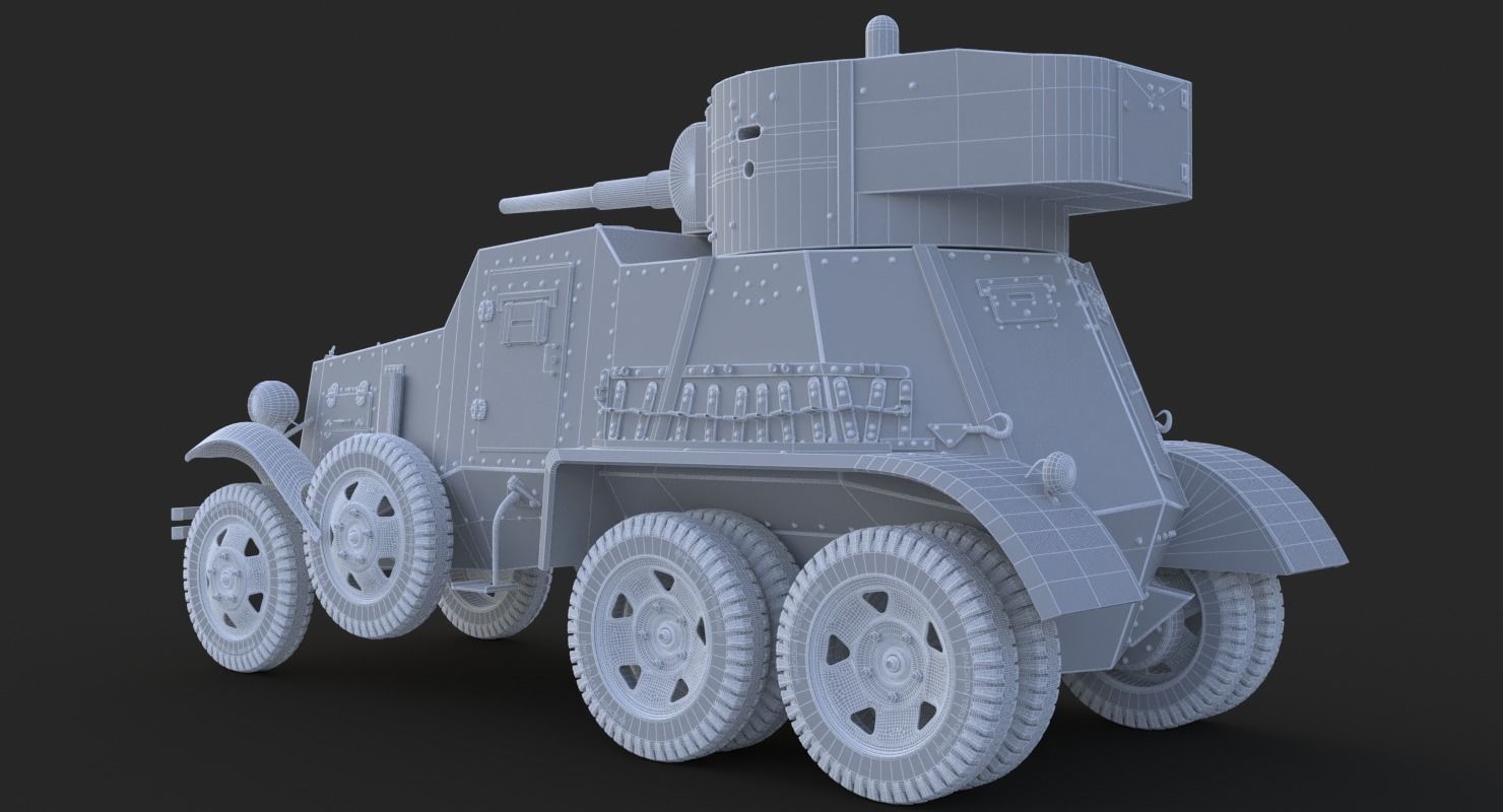 BA 6 Armored Car  Vray  3D model_33