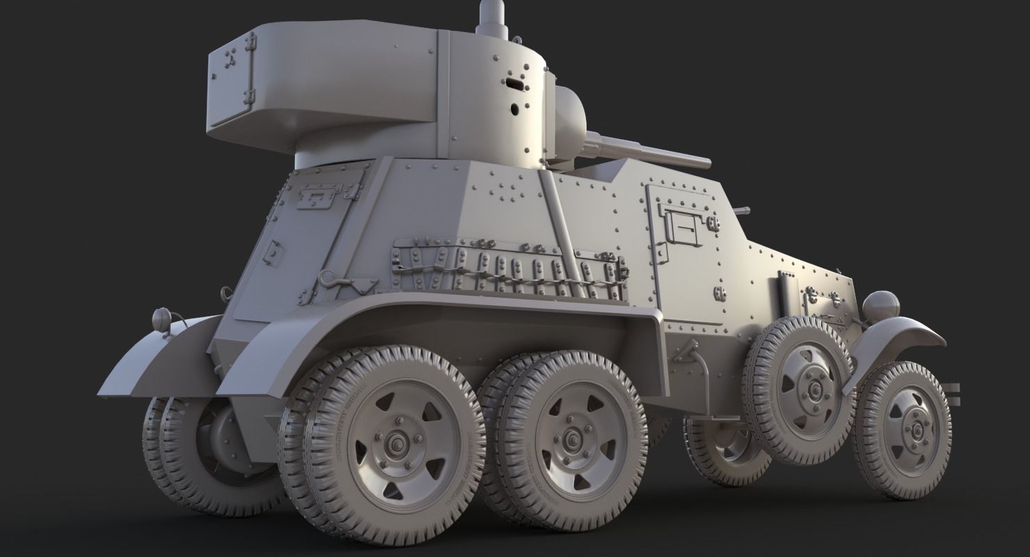 BA 6 Armored Car  Vray  3D model_29