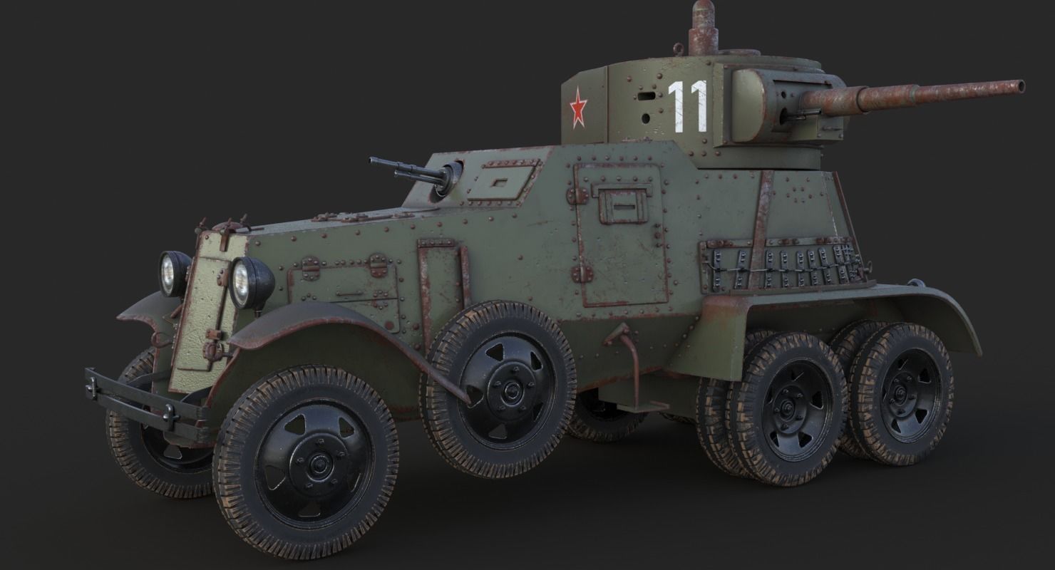 BA 6 Armored Car  Vray  3D model_18