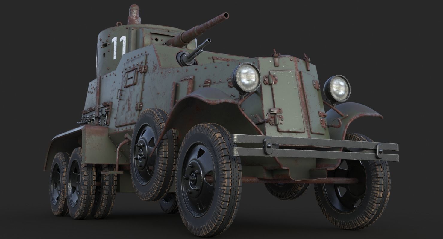 BA 6 Armored Car  Vray  3D model_14