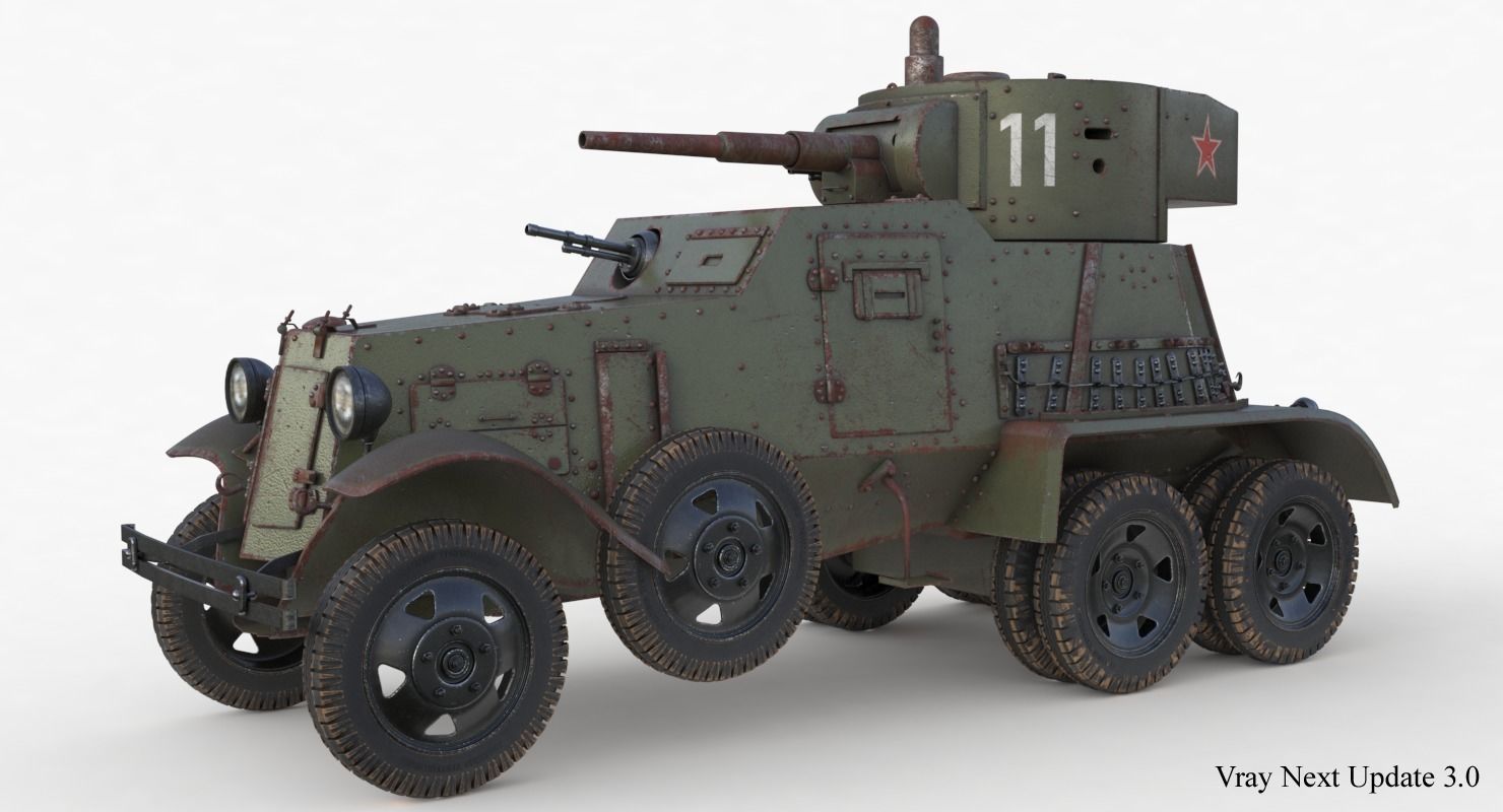 BA 6 Armored Car  Vray  3D model_5