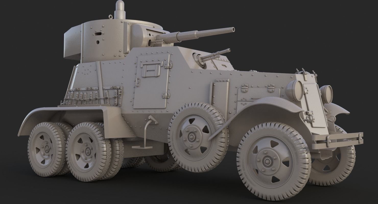 BA 6 Armored Car  Vray  3D model_27