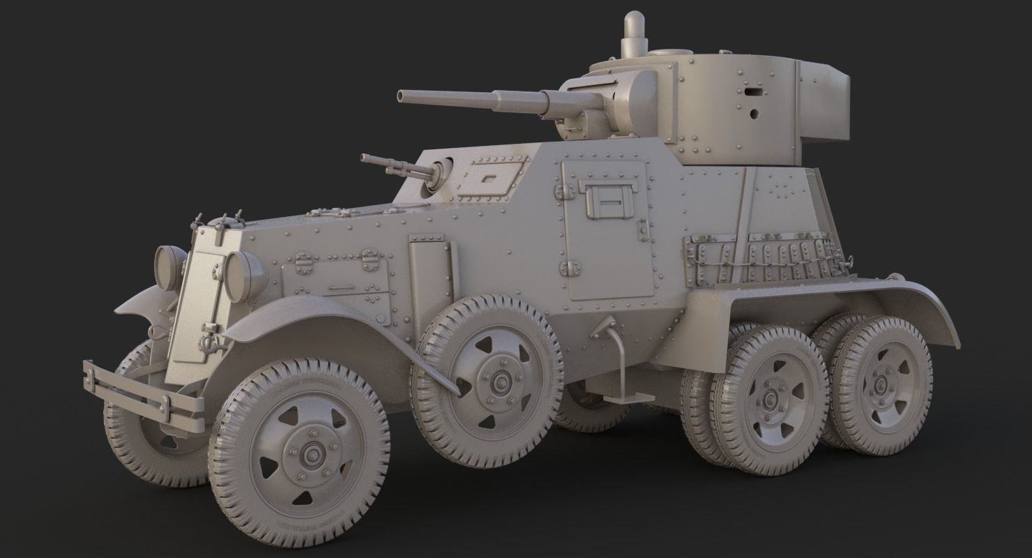 BA 6 Armored Car  Vray  3D model_26