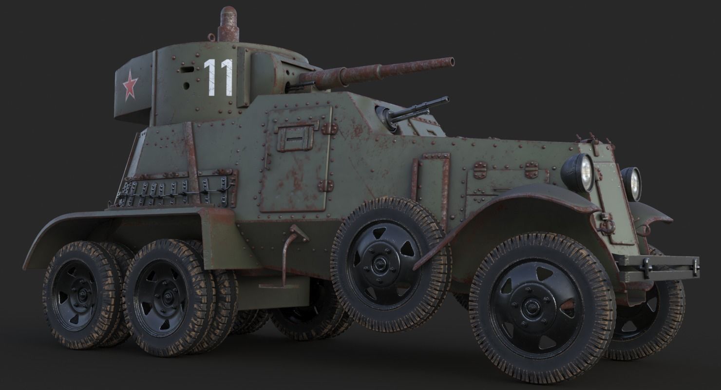 BA 6 Armored Car  Vray  3D model_13