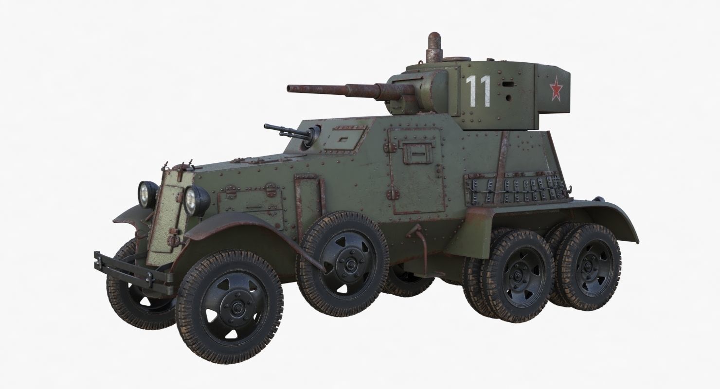 BA 6 Armored Car  Vray  3D model_35