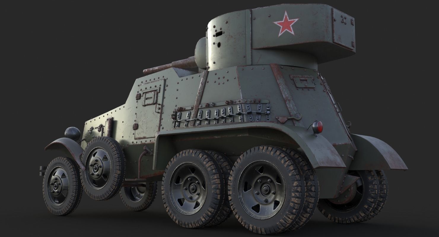 BA 6 Armored Car  Vray  3D model_9