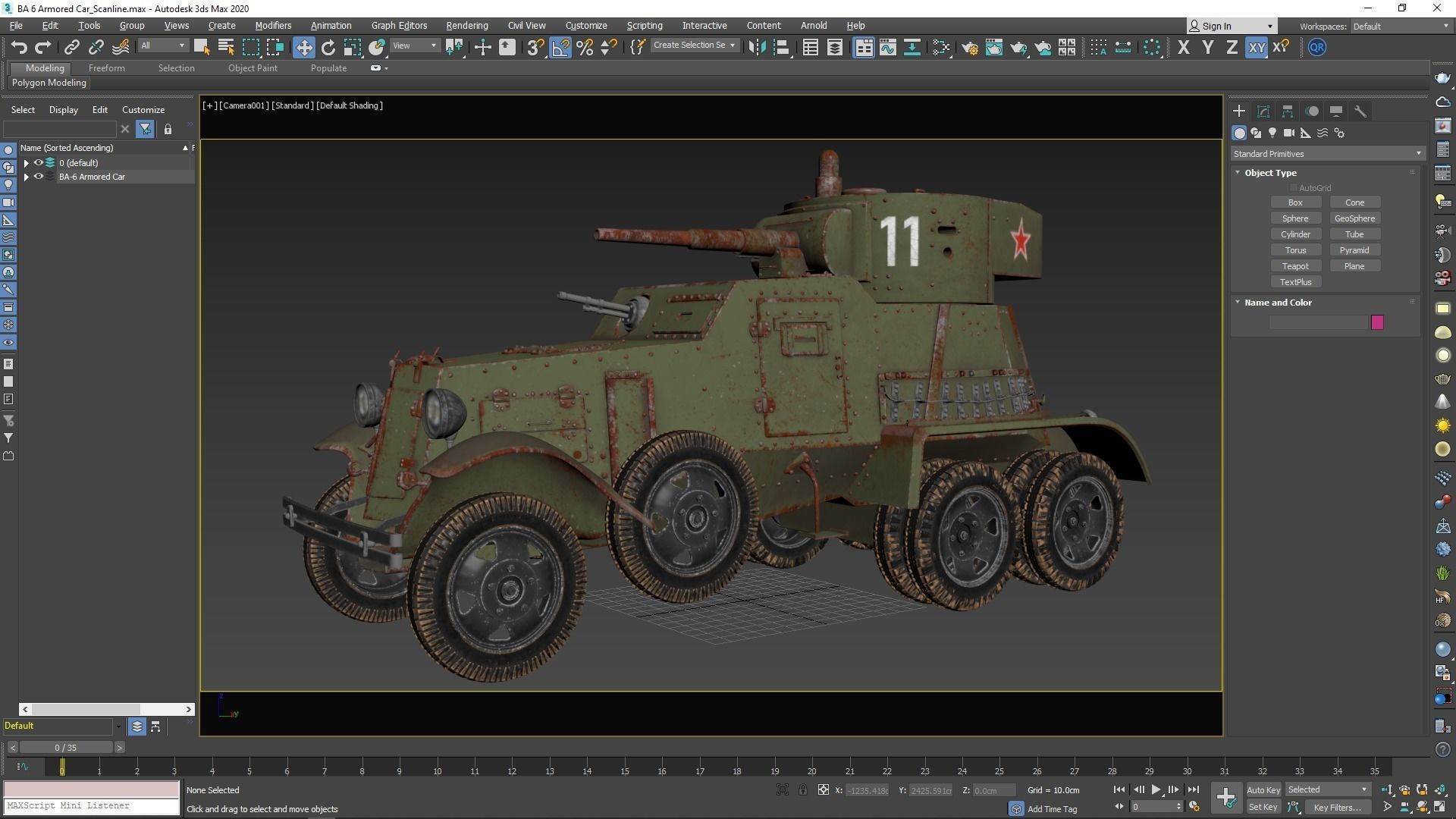 BA 6 Armored Car  Vray  3D model_34