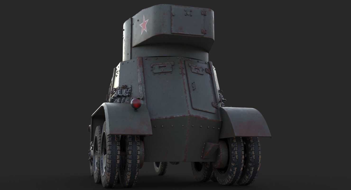 BA 6 Armored Car  Vray  3D model_10