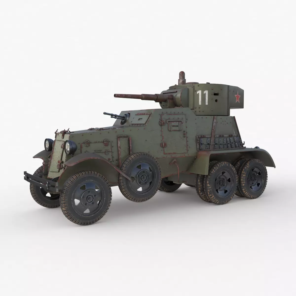 BA 6 Armored Car  Vray  3D model_0