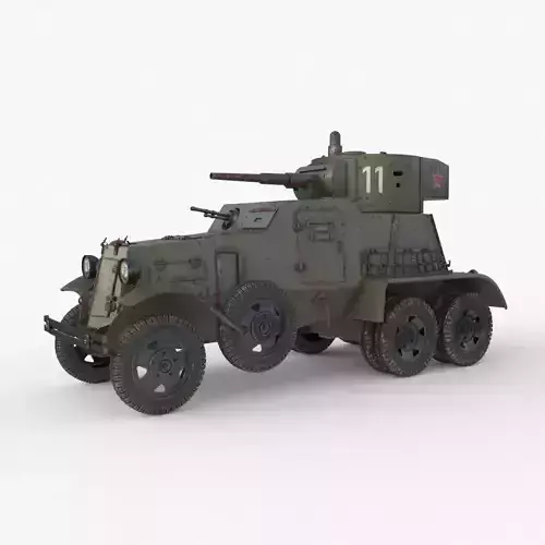 BA 6 Armored Car  Vray  3D model