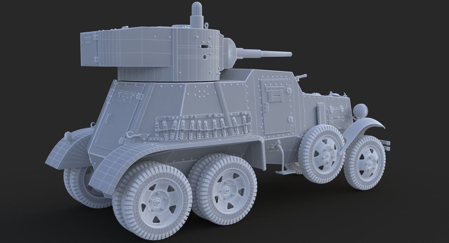BA 6 Armored Car  Vray  3D model_32