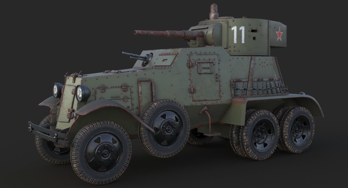 BA 6 Armored Car  Vray  3D model_7