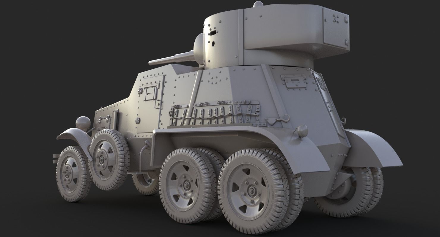 BA 6 Armored Car  Vray  3D model_28