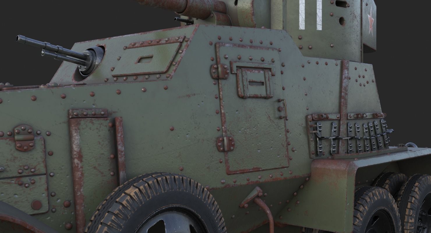 BA 6 Armored Car  Vray  3D model_21