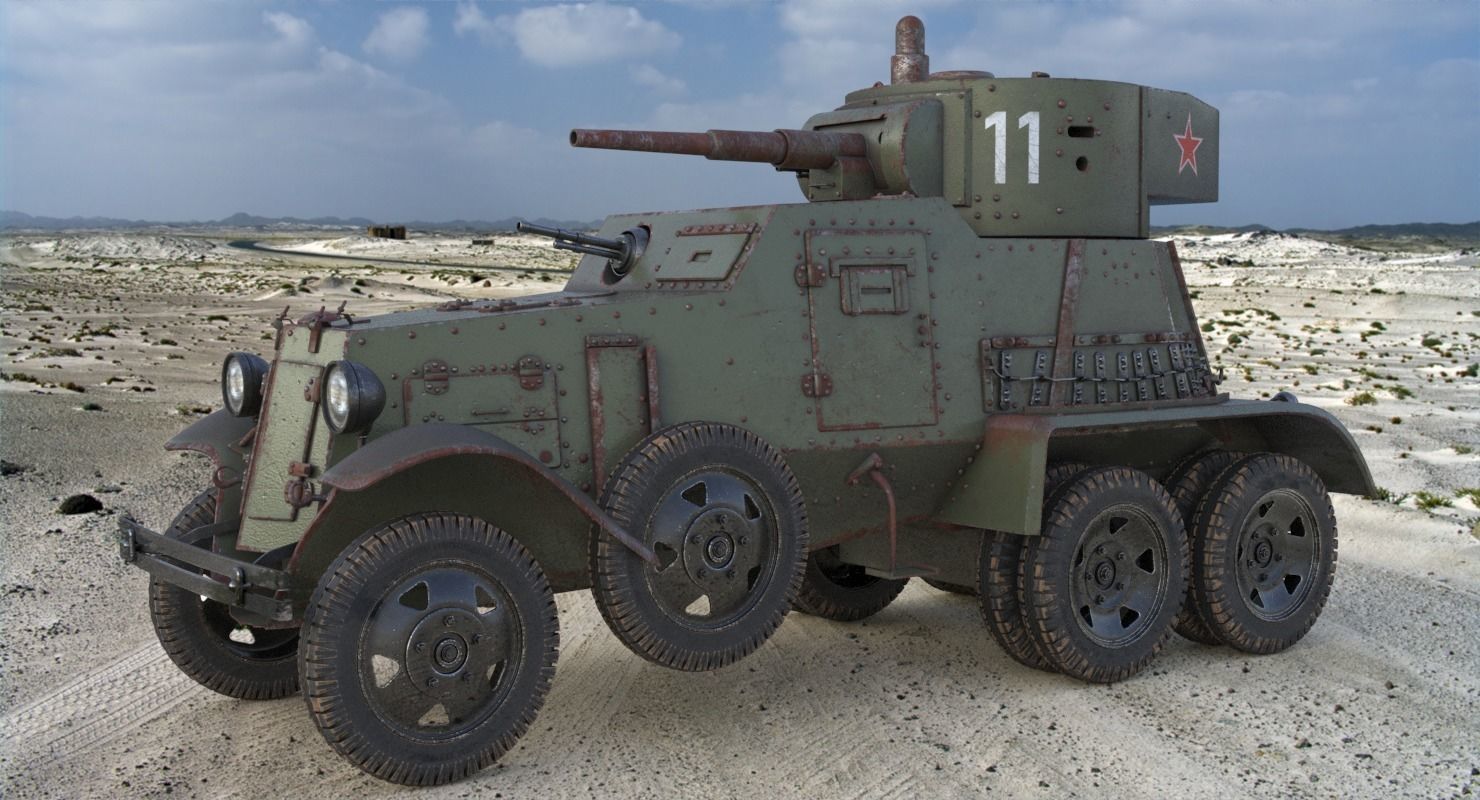 BA 6 Armored Car  Vray  3D model_1