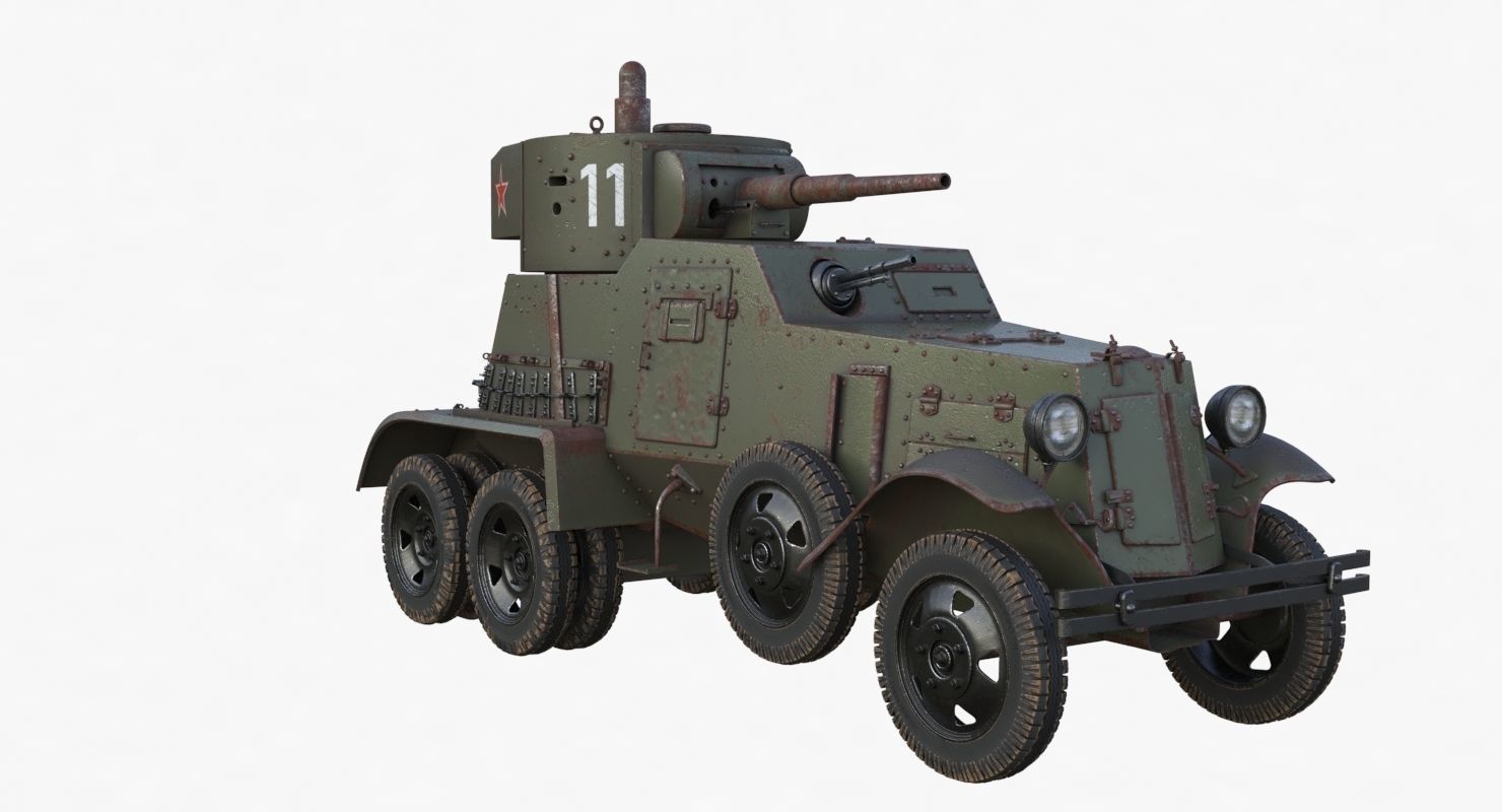 BA 6 Armored Car  Vray  3D model_44