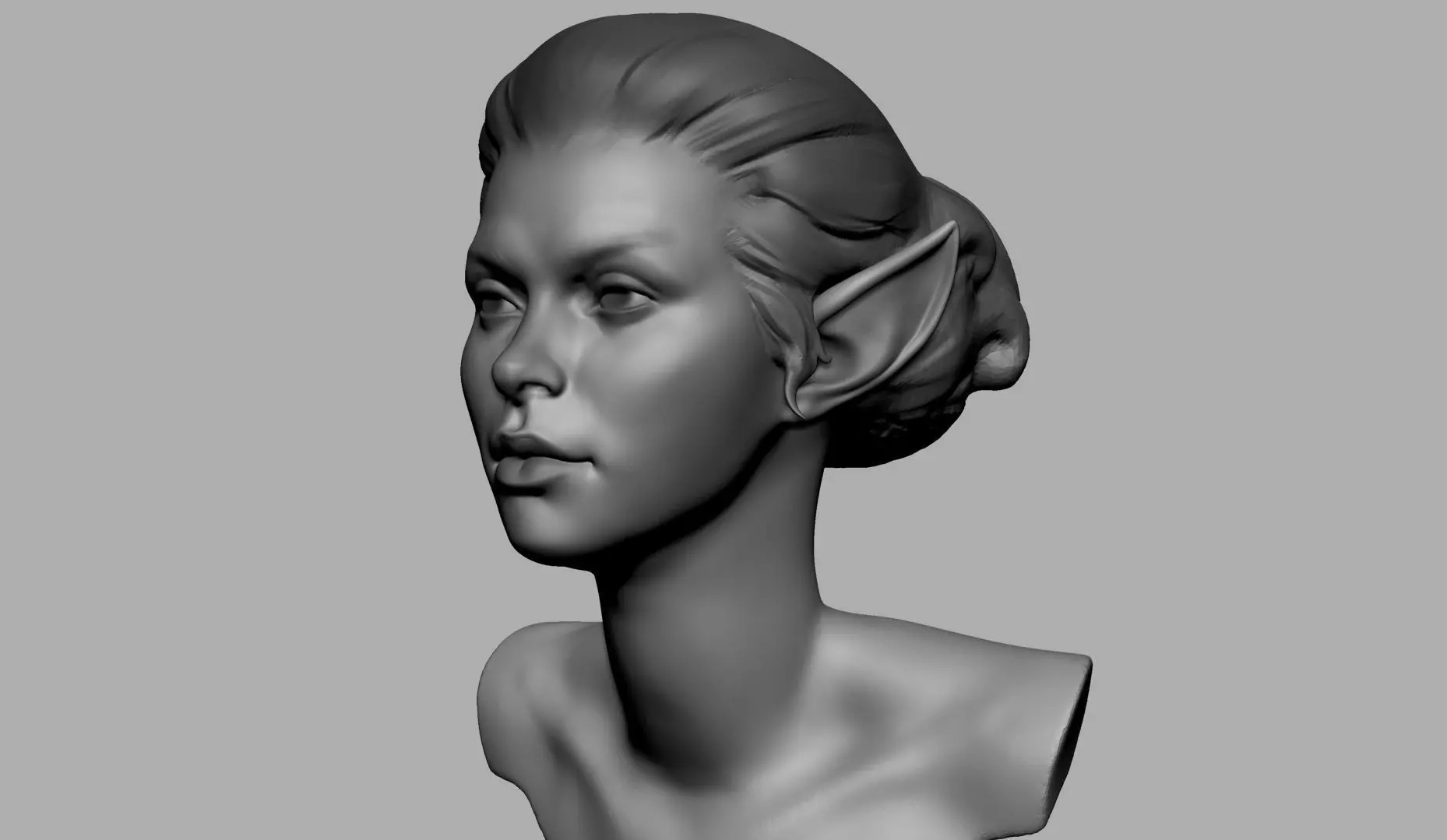 Fantasy Female Head 3D model_0