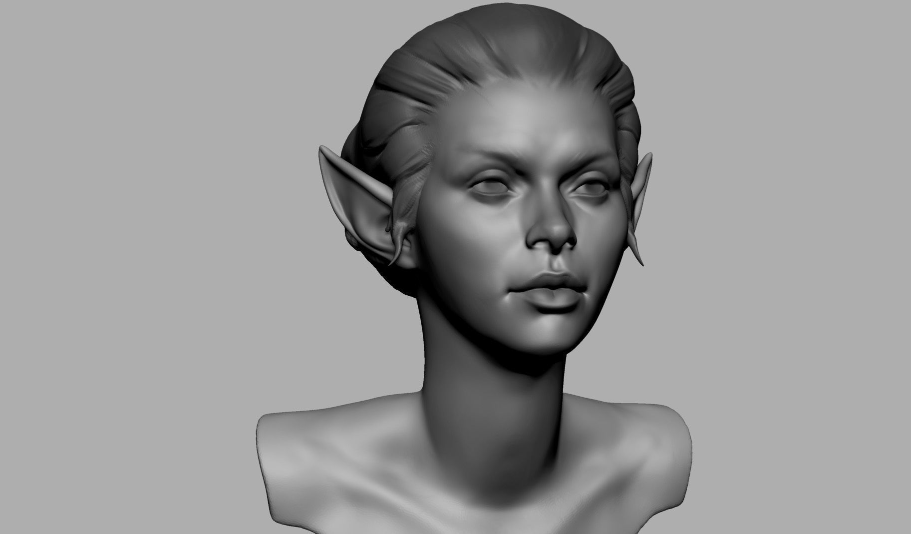 Fantasy Female Head 3D model_1
