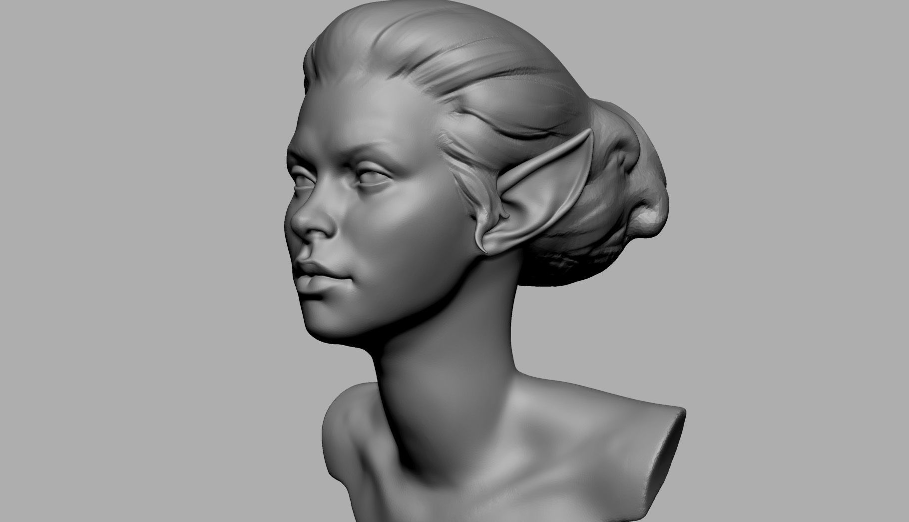 Fantasy Female Head 3D model_6