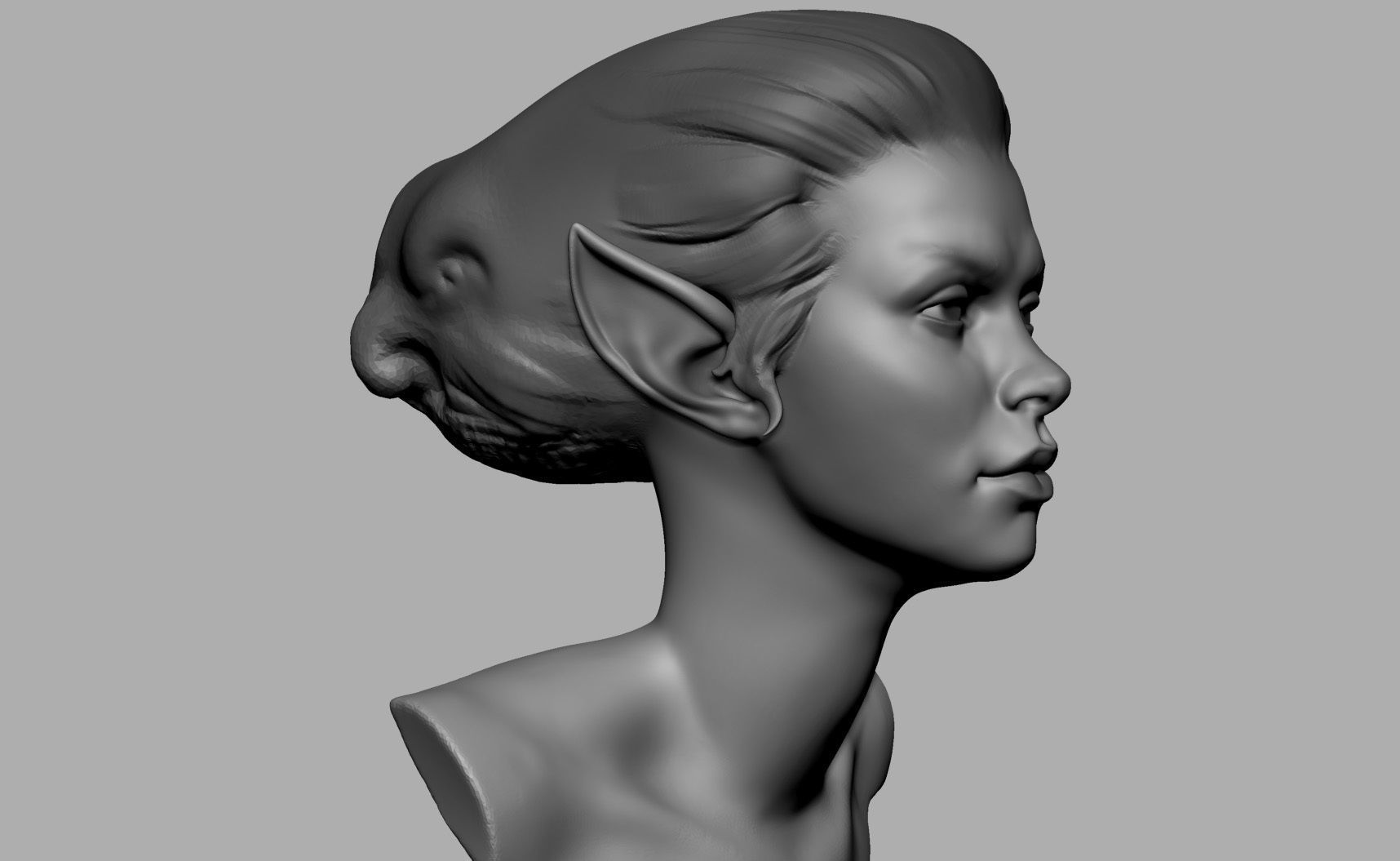 Fantasy Female Head 3D model_2