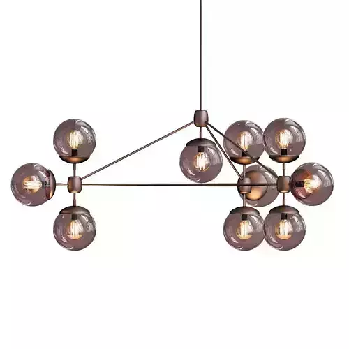 Modo chandelier 10 globes bronze smoke von Roll Hill 3D model