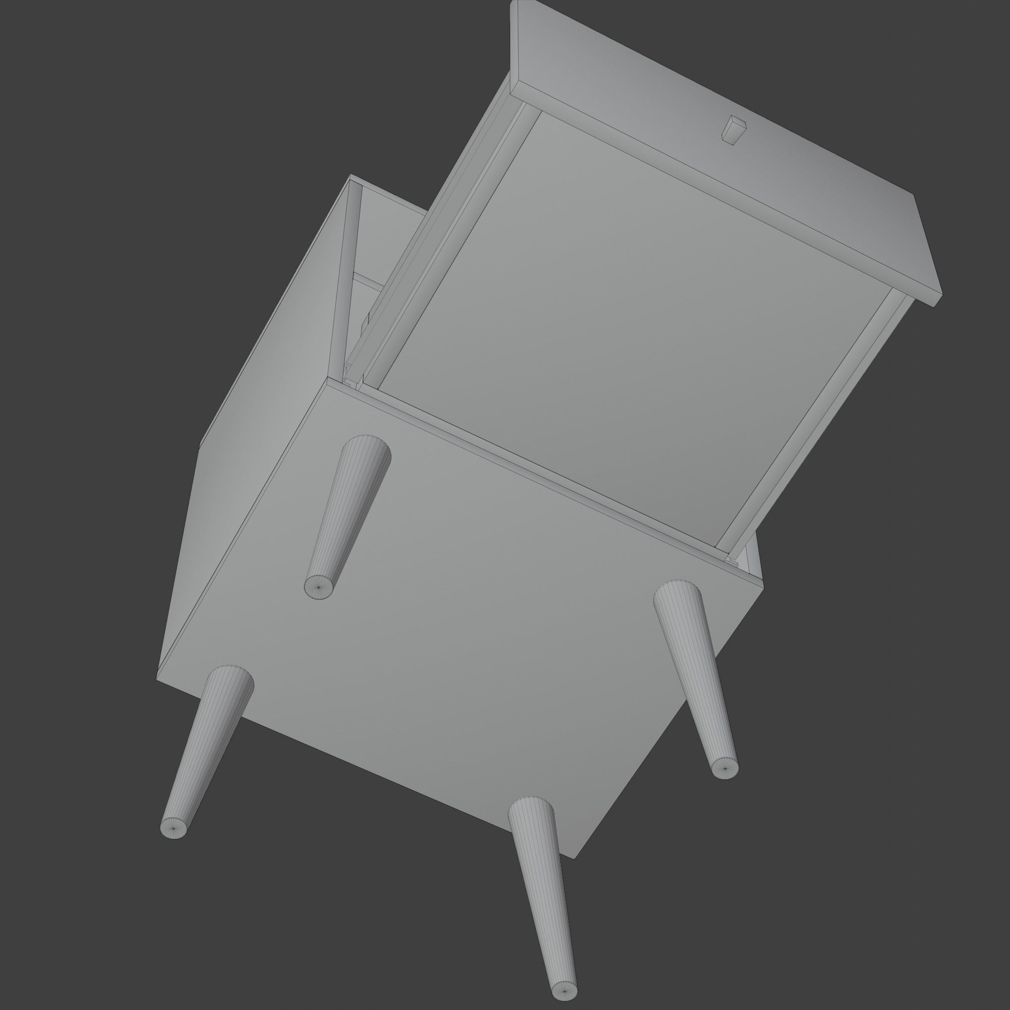 Nightstand Brown White Pbr 4 Subdivision Ready for Film Low-poly 3D model_27
