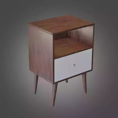 Nightstand Brown White Pbr 4 Subdivision Ready for Film