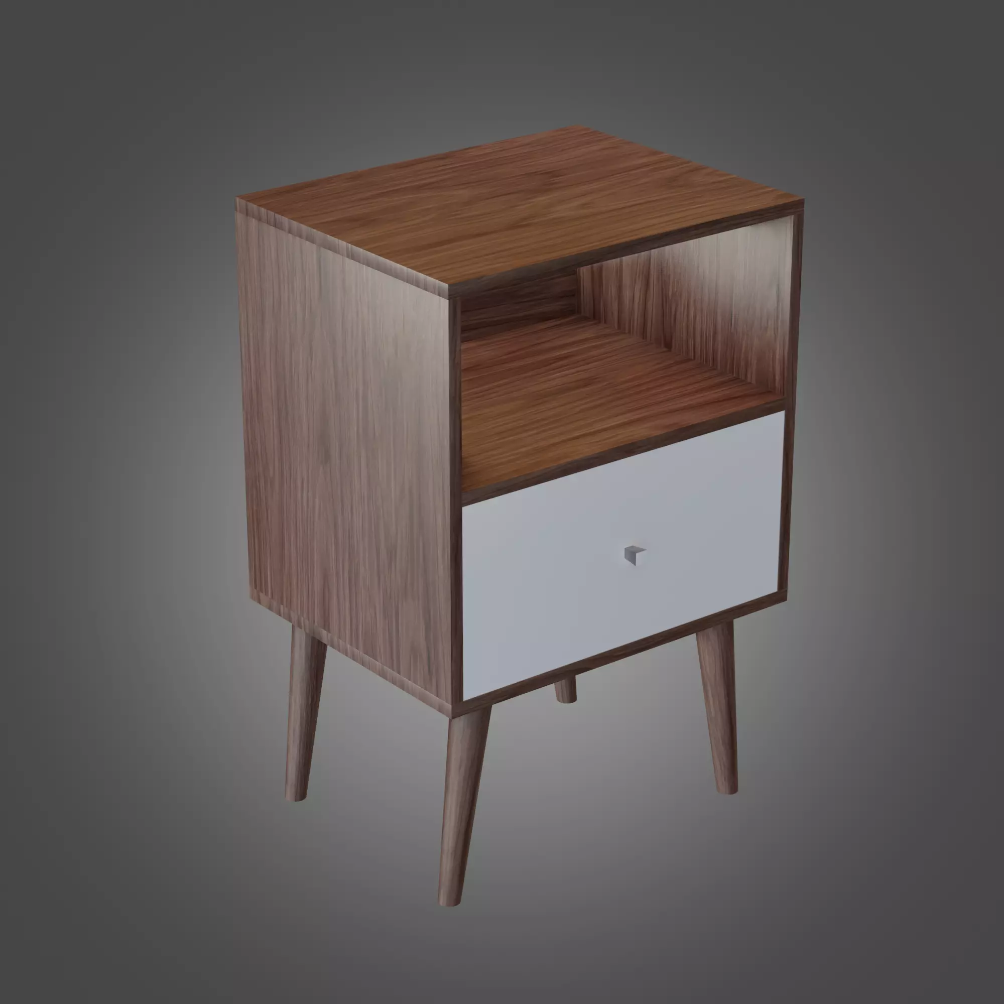Nightstand Brown White Pbr 4 Subdivision Ready for Film Low-poly 3D model_0