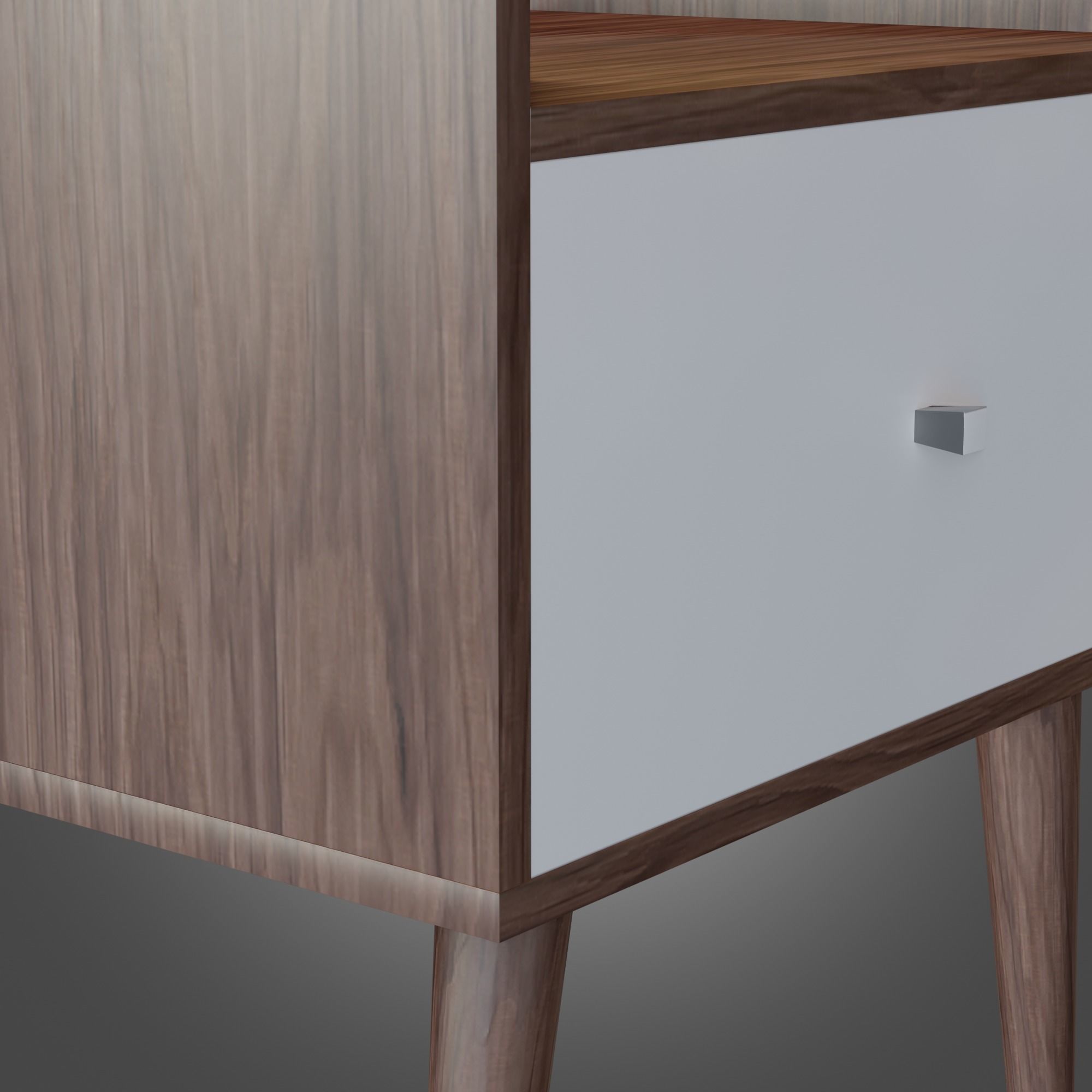 Nightstand Brown White Pbr 4 Subdivision Ready for Film Low-poly 3D model_4