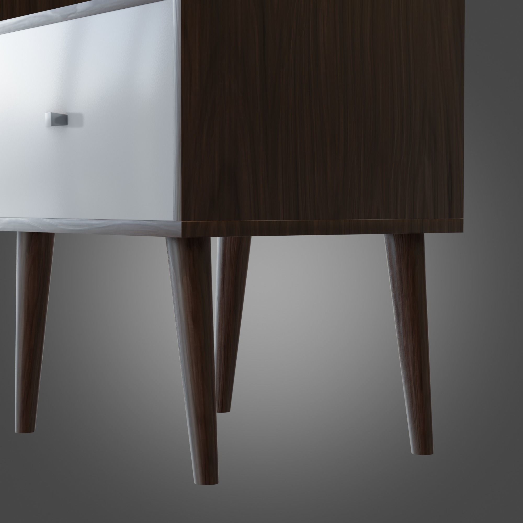 Nightstand Brown White Pbr 4 Subdivision Ready for Film Low-poly 3D model_13