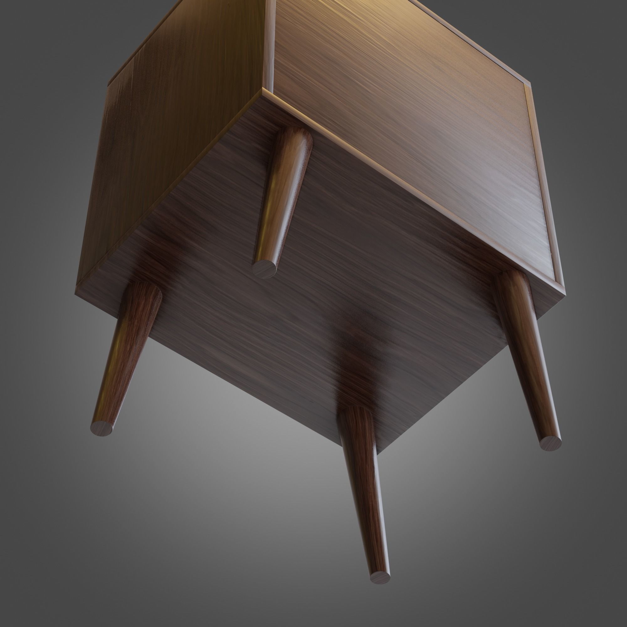 Nightstand Brown White Pbr 4 Subdivision Ready for Film Low-poly 3D model_14