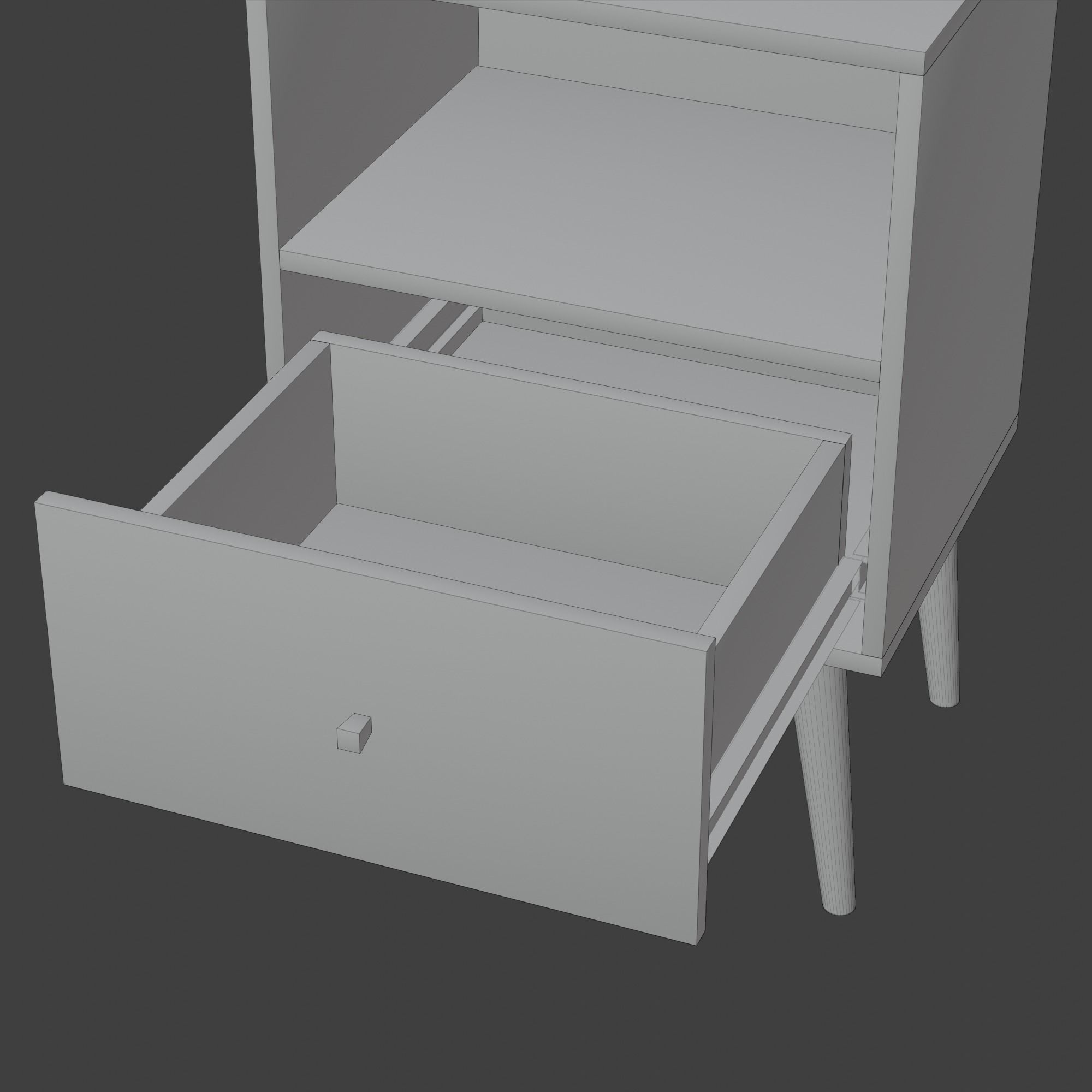 Nightstand Brown White Pbr 4 Subdivision Ready for Film Low-poly 3D model_26
