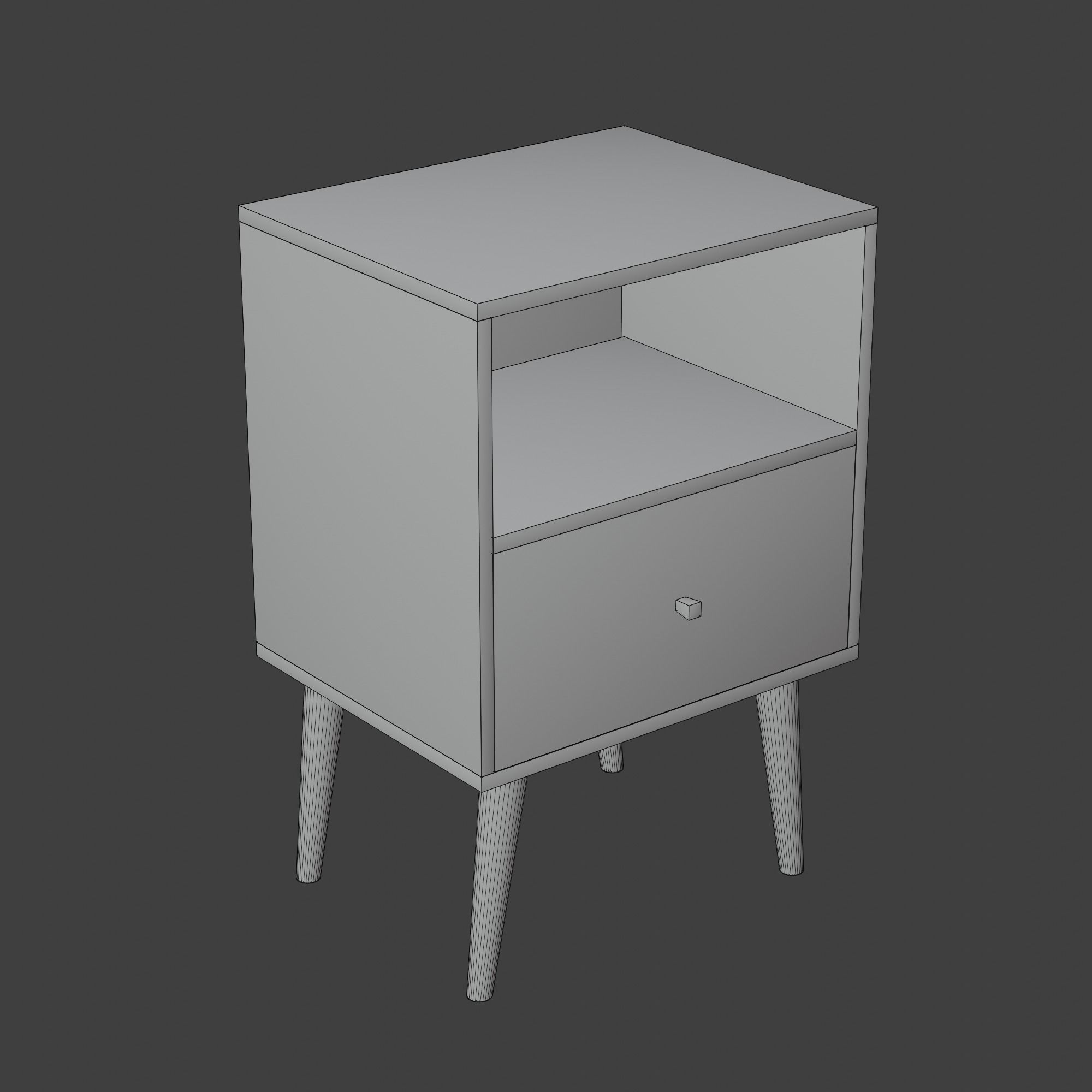 Nightstand Brown White Pbr 4 Subdivision Ready for Film Low-poly 3D model_15