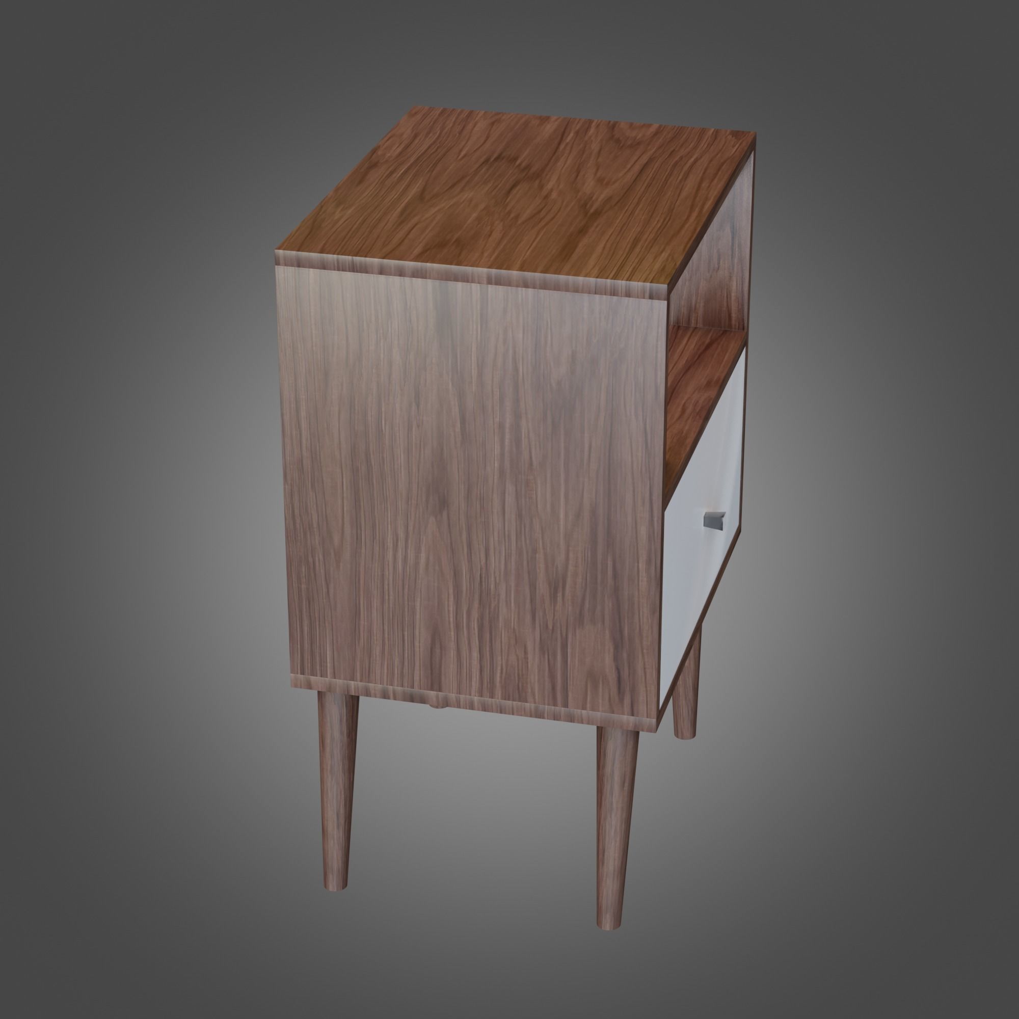 Nightstand Brown White Pbr 4 Subdivision Ready for Film Low-poly 3D model_12
