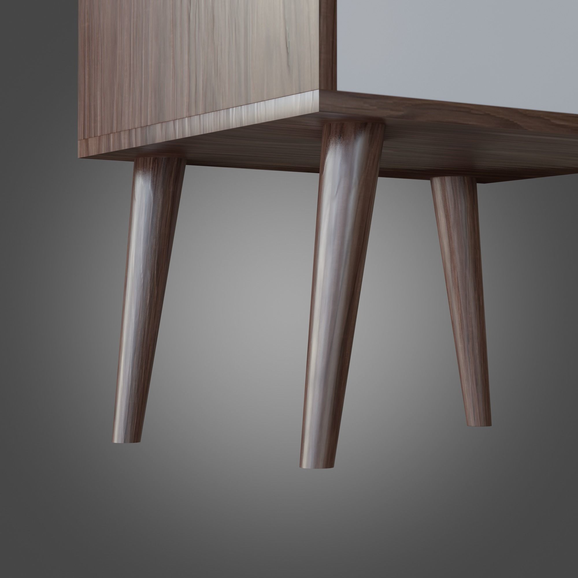 Nightstand Brown White Pbr 4 Subdivision Ready for Film Low-poly 3D model_7