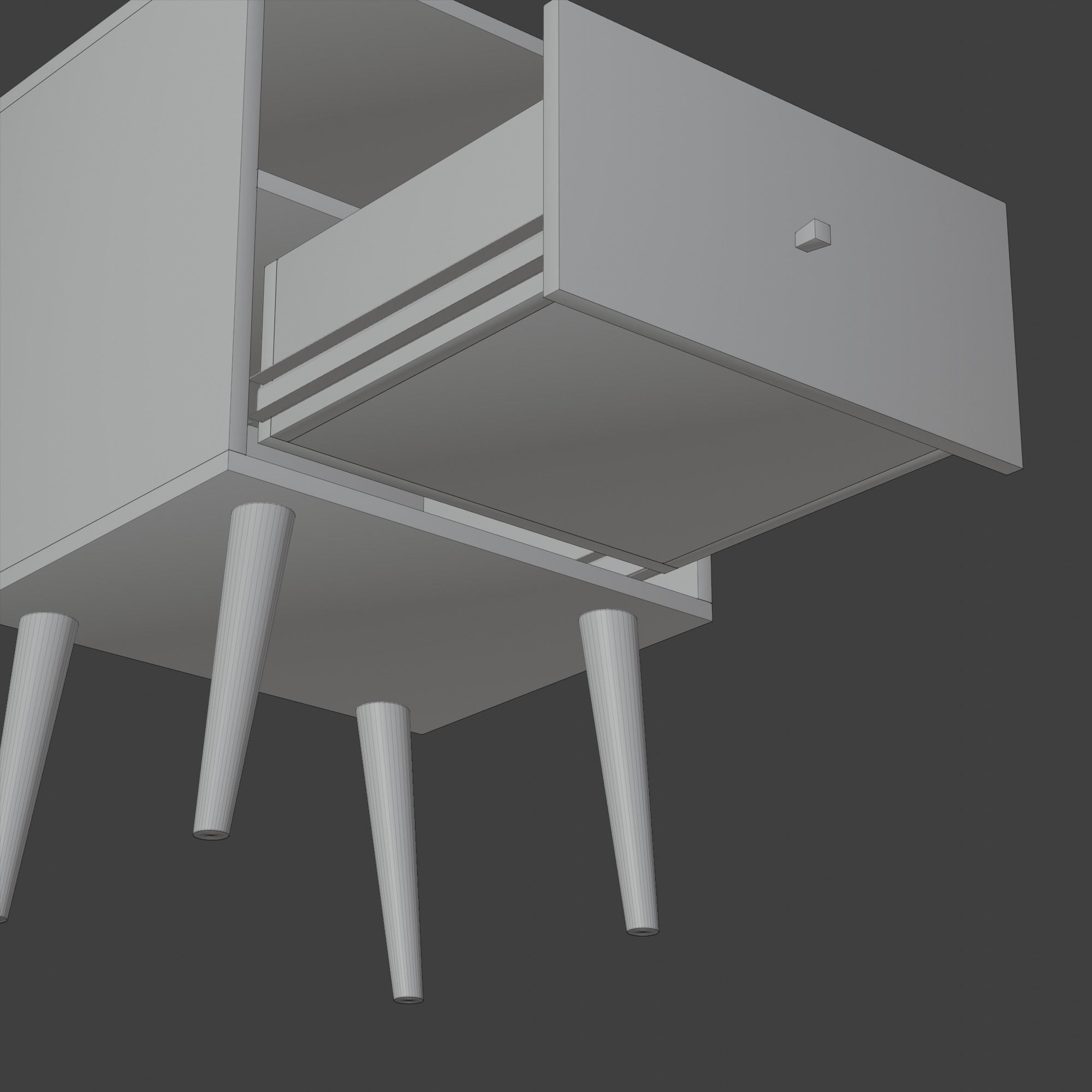 Nightstand Brown White Pbr 4 Subdivision Ready for Film Low-poly 3D model_23