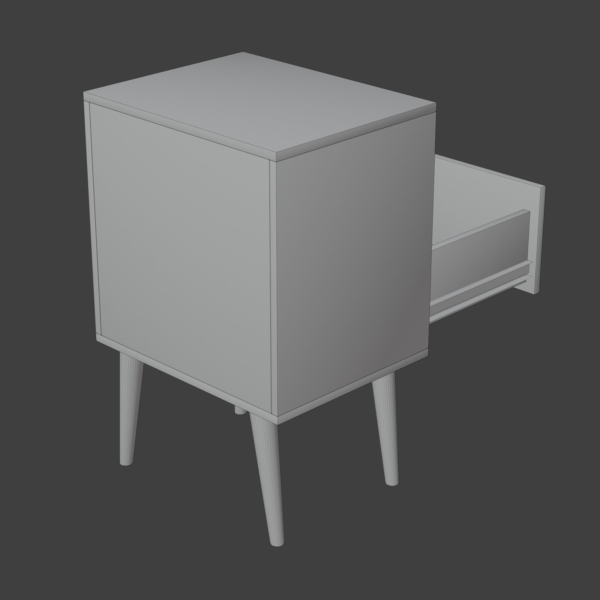 Nightstand Brown White Pbr 4 Subdivision Ready for Film Low-poly 3D model_24
