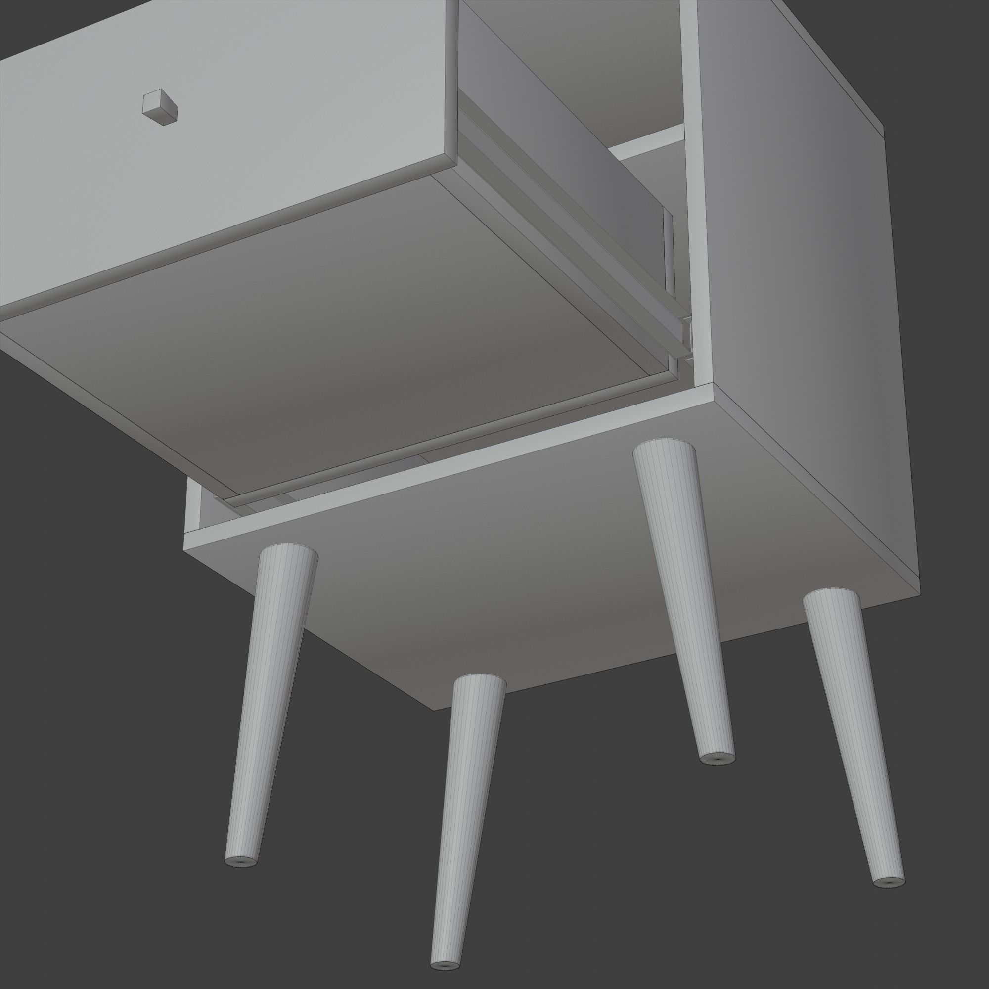 Nightstand Brown White Pbr 4 Subdivision Ready for Film Low-poly 3D model_21