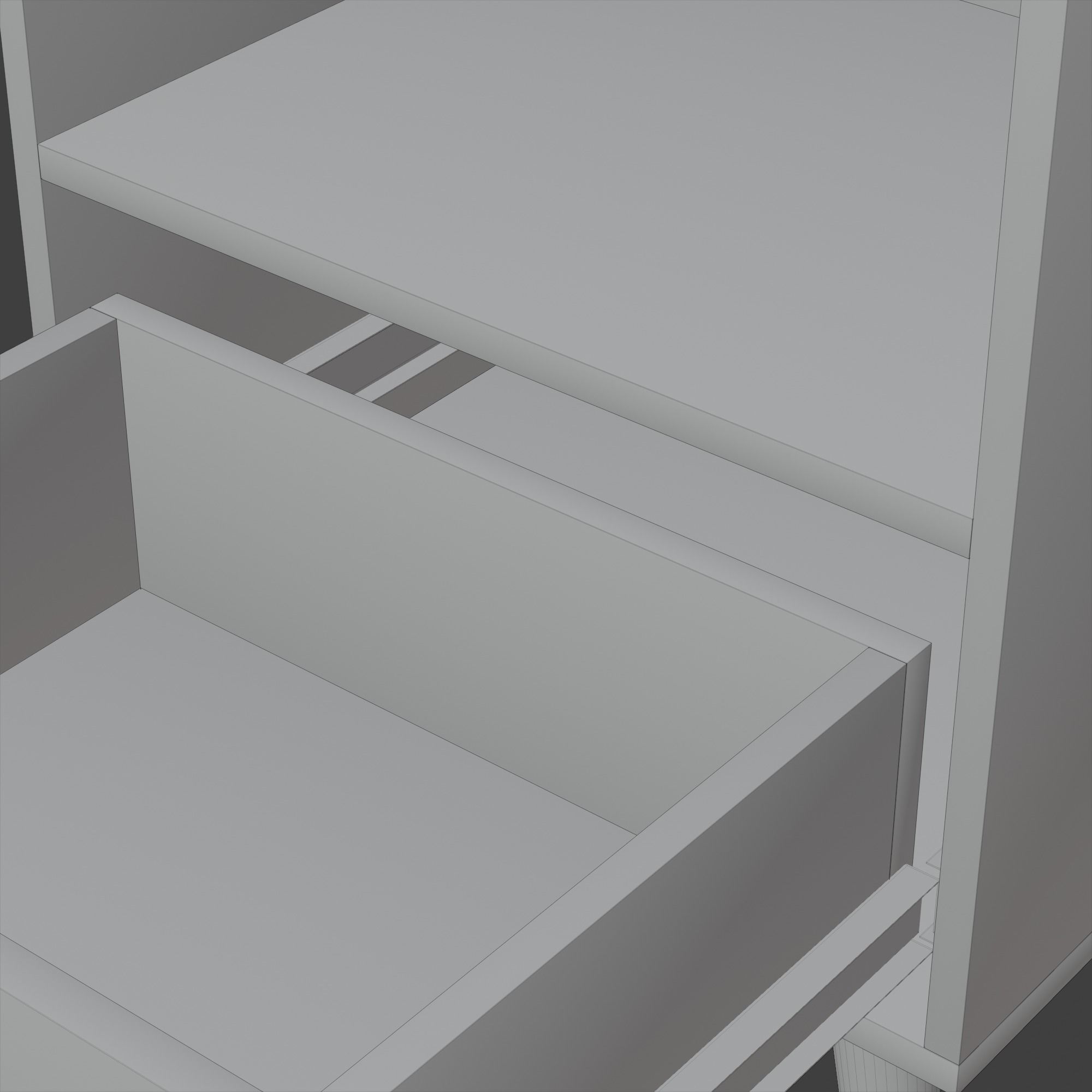 Nightstand Brown White Pbr 4 Subdivision Ready for Film Low-poly 3D model_28