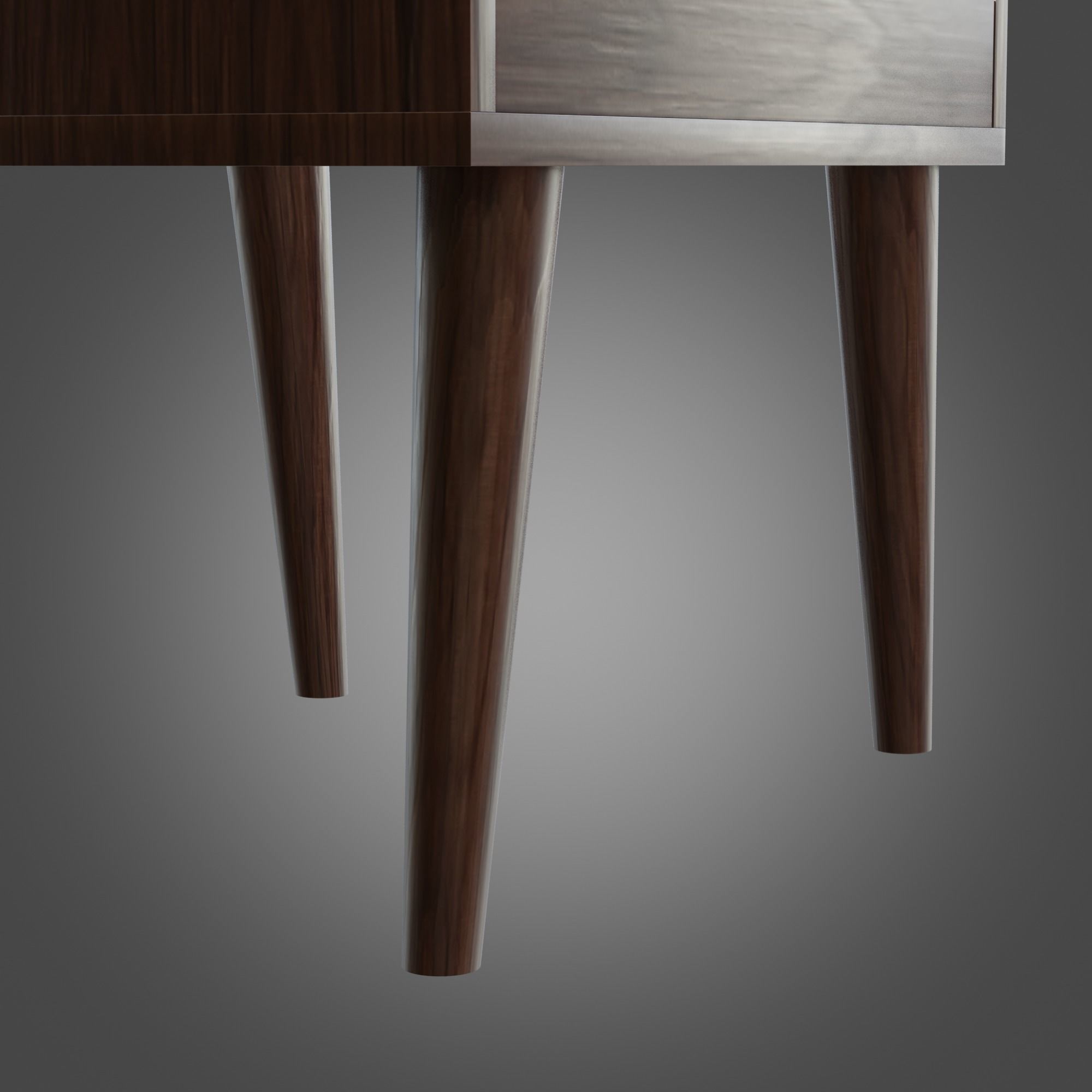 Nightstand Brown White Pbr 4 Subdivision Ready for Film Low-poly 3D model_6
