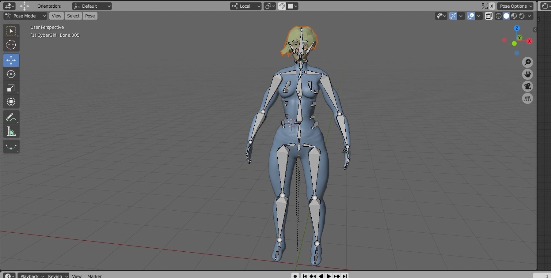 Low poly cyberpunk girl game character rigged Low-poly 3D model_19