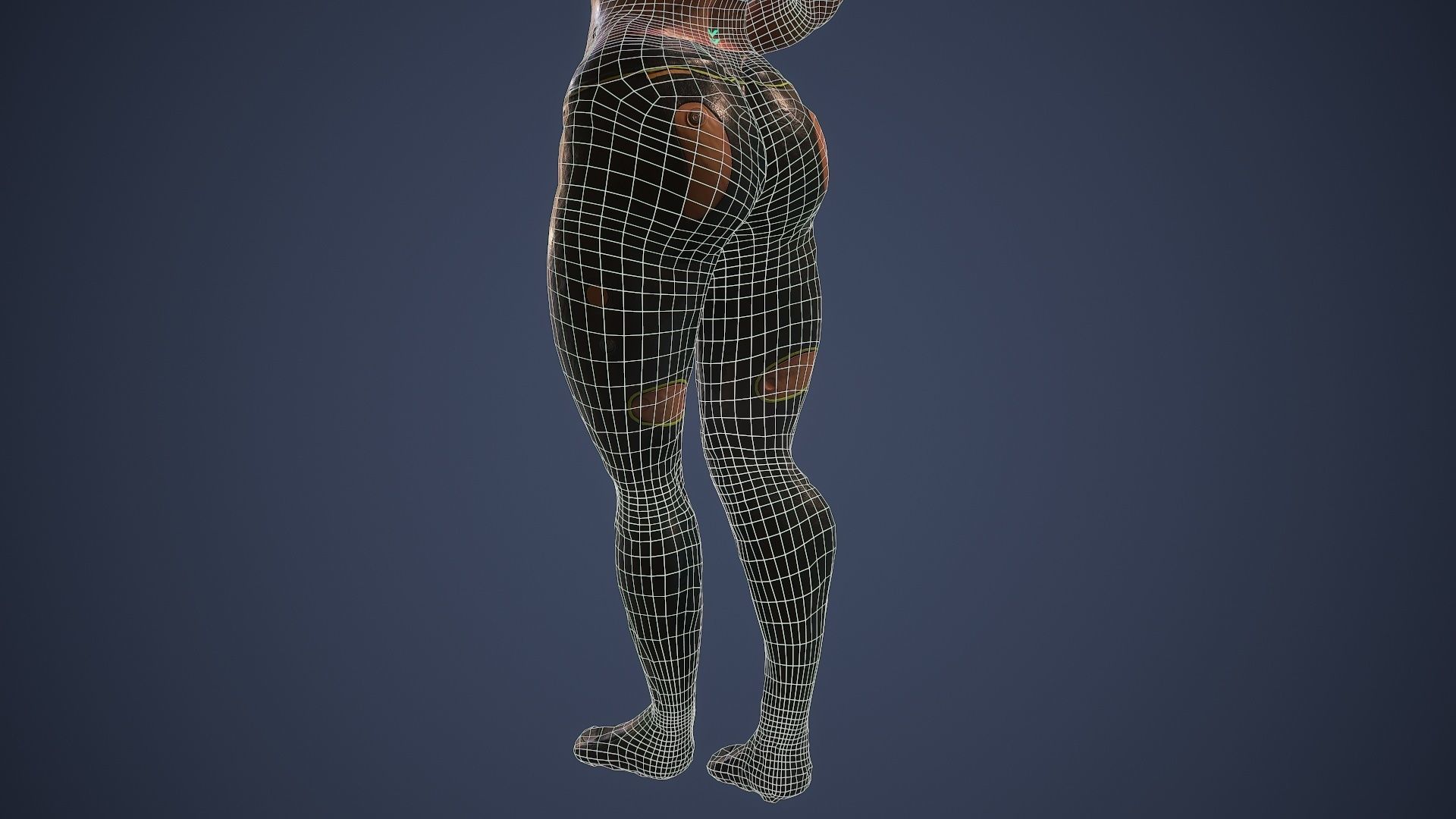 Low poly cyberpunk girl game character rigged Low-poly 3D model_18